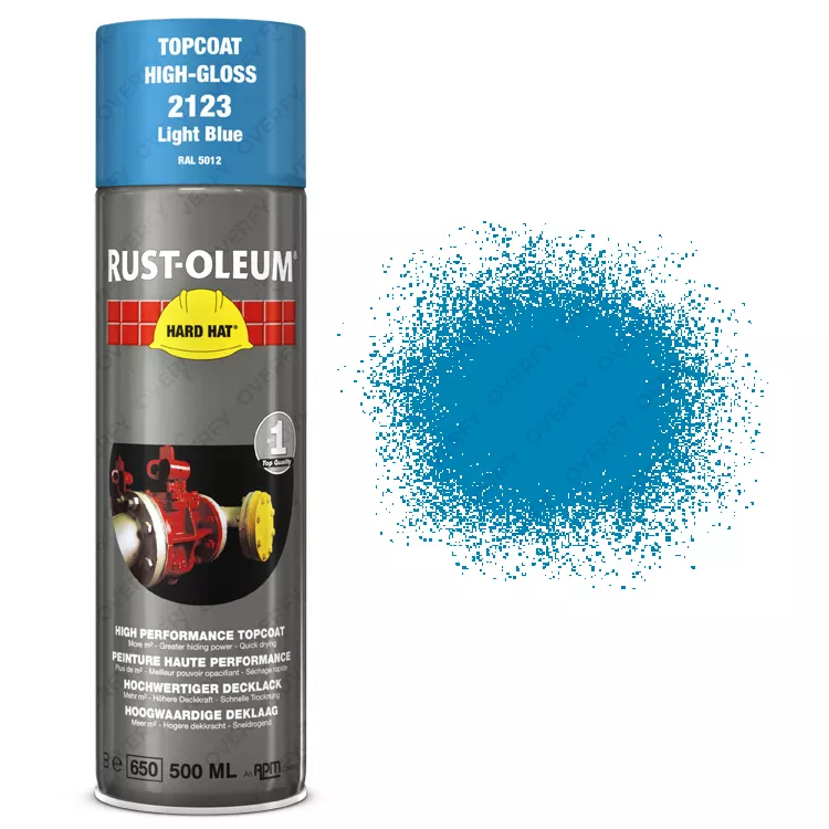 x2 Industrial Rust Oleum Light Blue Aerosol Spray Paint Hard Hat 500ml RAL 5012