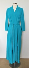 Vintage Vanity Fair Soft House Long Robe Size Medium Teal Aqua Thin Sleepwear