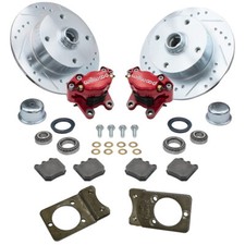 Empi 22-6157-r Vw Bug Front Wilwood Disc Brake Kit Wbrackets Slotted 4 Lug Rot