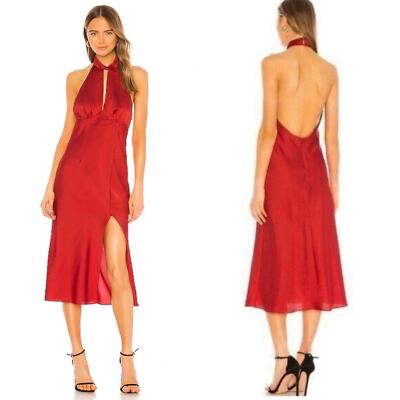 NWT FINDERS KEEPERS x REVOLVE Red Satin Midi Dress Halter Open Back Size US 8 | eBay NWT FINDERS KEEPERS x REVOLVE Red Satin Midi Dress Halter Open Back Size US 8 | eBay