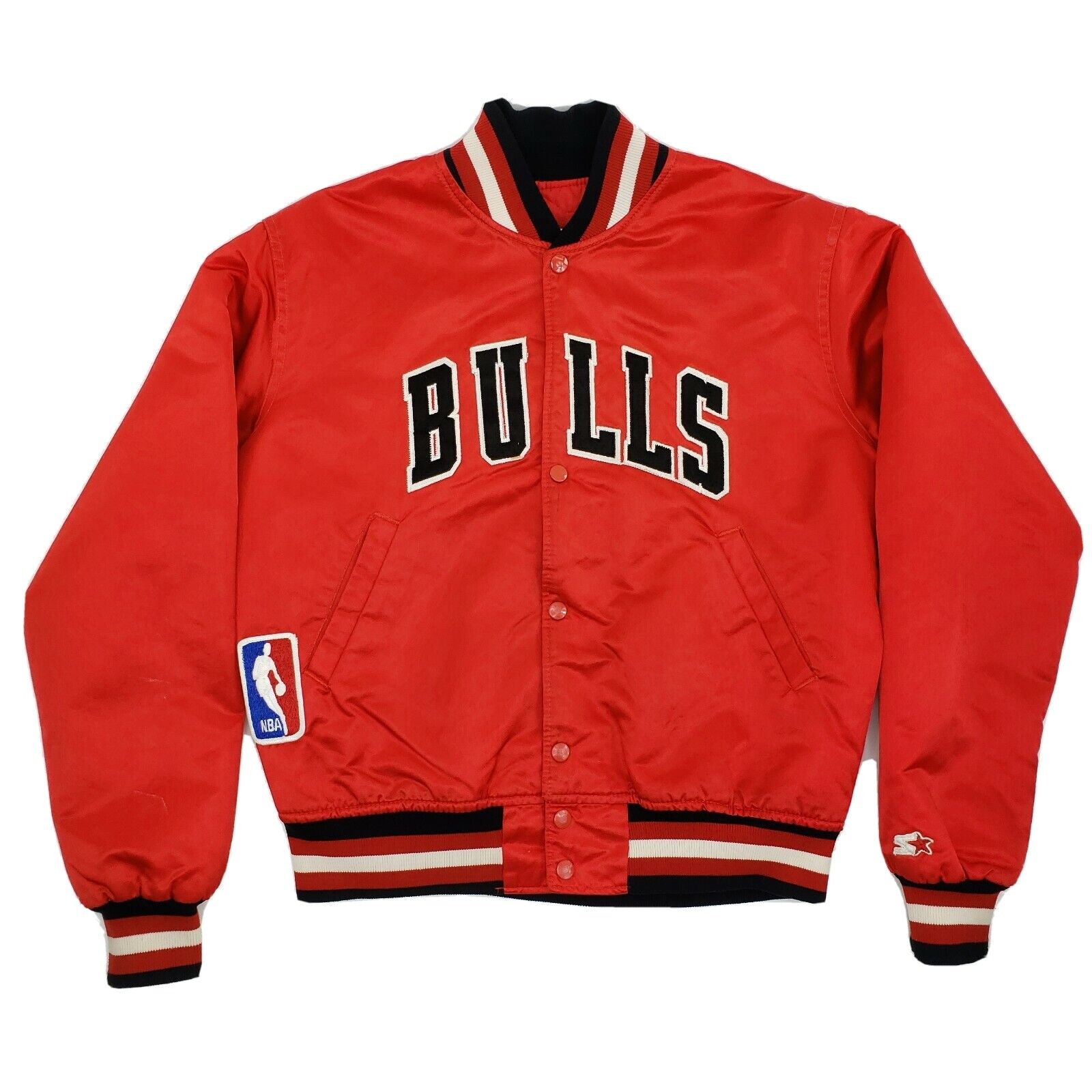 Chicago Bulls Starter Pick & Roll Satin Full-Snap Varsity Jacket - Red