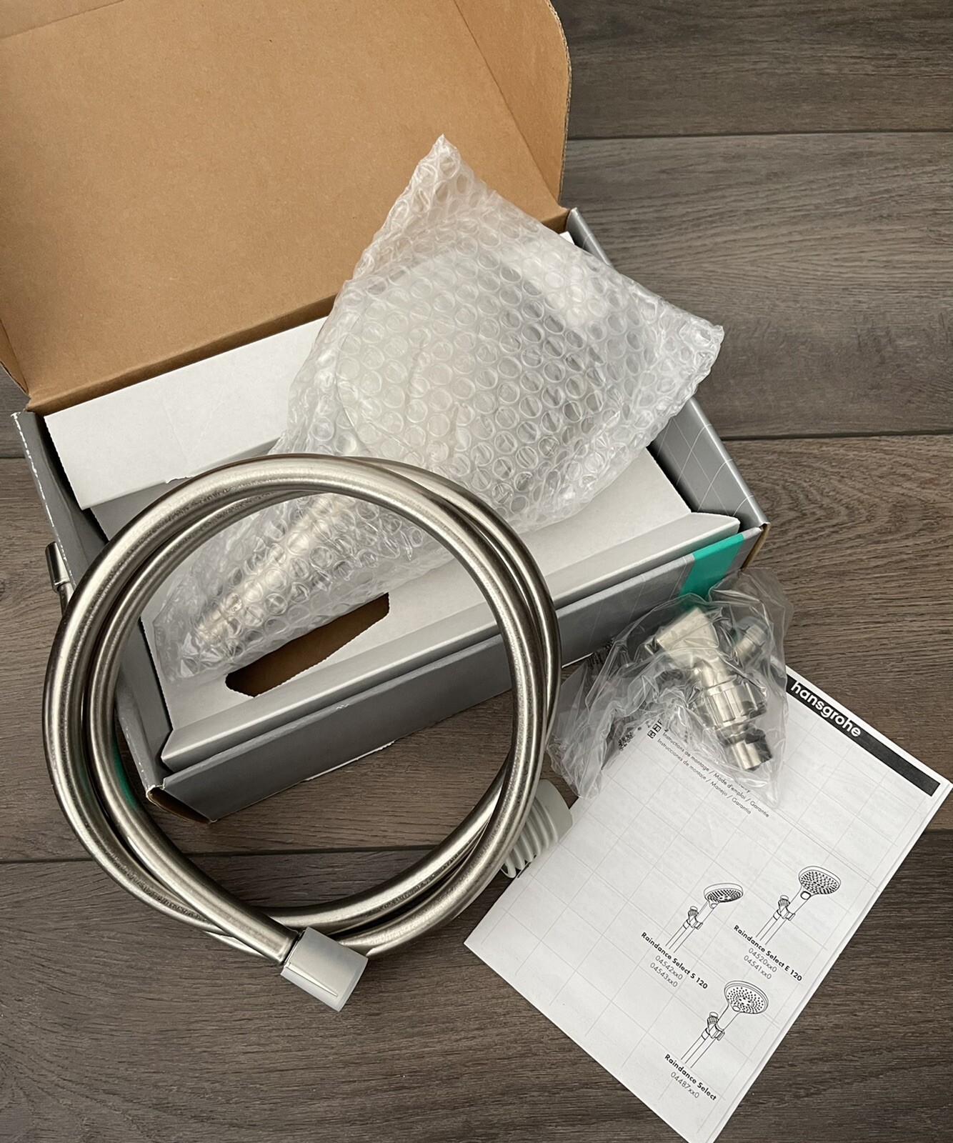 Hansgrohe Raindance Select E 120 Set in Brushed Nickel New in Box 