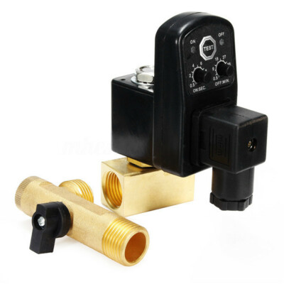 AC 110V 1/2'' Electronic Timed 2way Air Compressor Gas Tank Automatic Drain Valve