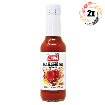 2x Bottles Badia Habanero Pepper Hot Sauce | 5.2oz | MSG Free | Fast Shipping