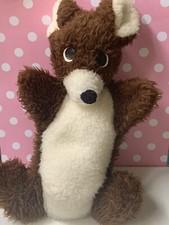 ancienne marionnette à main enfant tissu marron ours en peluche B. Samuelson 1976 peluche