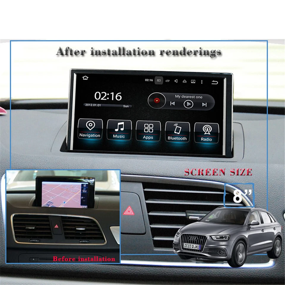 8"Android Car Stereo for Audi Q3 2013-2018 Wireless Carplay DSP BT Music FM WiFi - Image 2 of 4