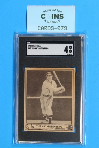 1940 Playball Baseball #40 Hank Greenberg SGC 4 DETROIT TIGERS CARD-079