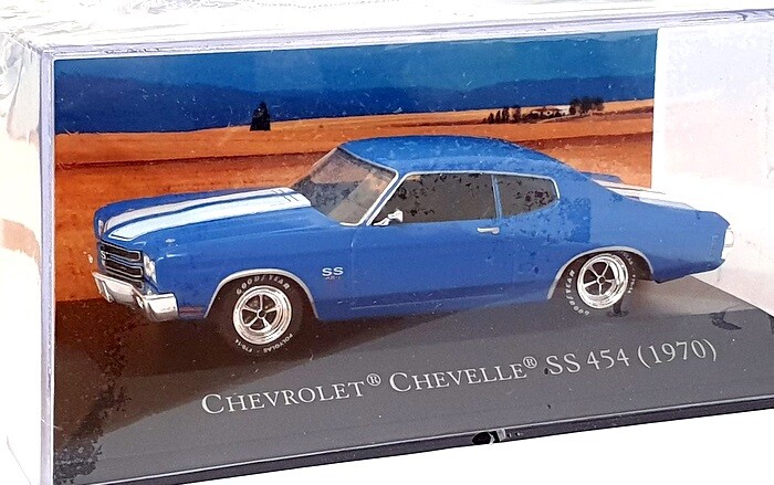 1/43 Altaya 1970 Chevelle SS 454 Blue with White Stripes Diecast Model