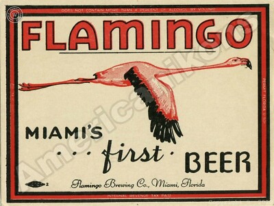 Flamingo Beer New Metal Sign: Flamingo Brewing Co. Miami, Florida