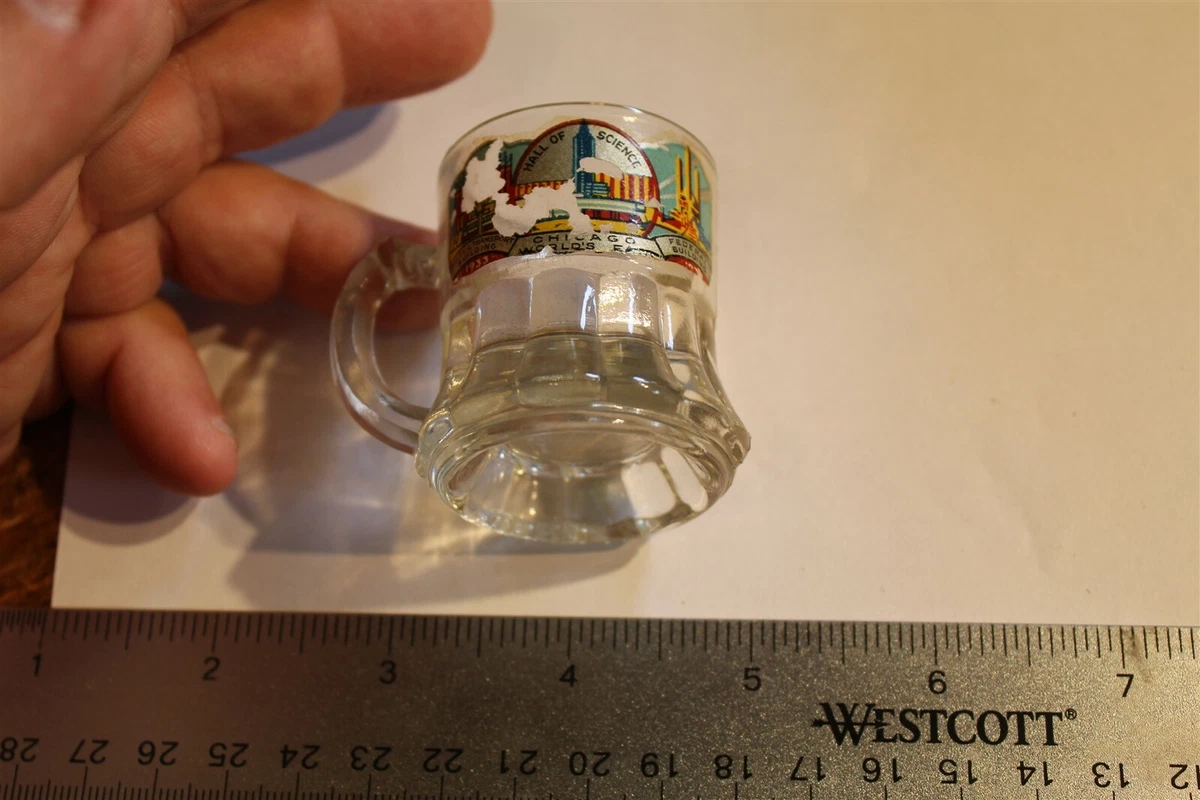 1933 WORLD'S FAIR CHICAGO BEER MUG -MINI GLASS MUG W/ HALL OF SCIENCE | eBay