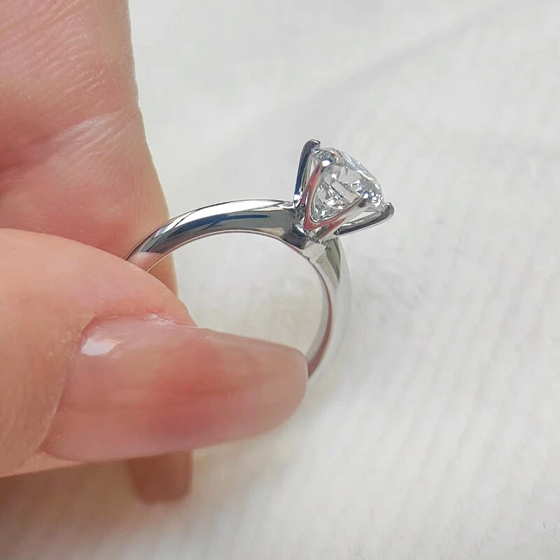 1KT D Moissanit Ringe 925 silber 18K Weißgold vergoldet Der schmuck der frauen - Bild 4 von 4