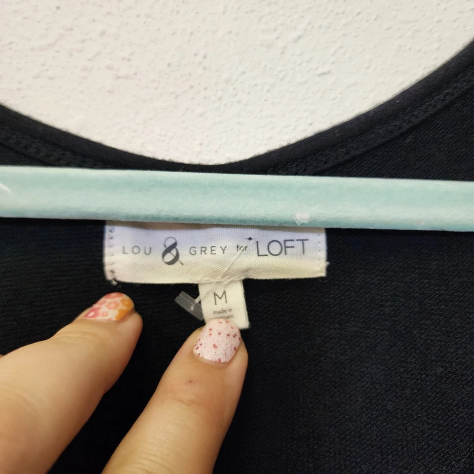 Lou Grey Dress M Blk Tie Waist Tank Summer Minimalist Midi T-shirt Soft Stretch - Image 2 of 4