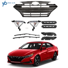 Fit For Hyundai Elantra 2019 2020 Grill Complete Front Bumper Grille Fog Lights