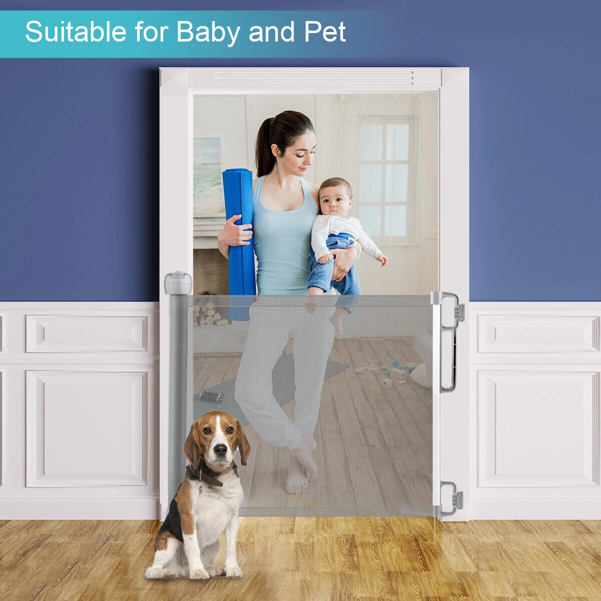 71" Baby Safety Gate Retractable Door Extra Wide Child Pet Stairs Gates Barrier
Opens in a new windo
