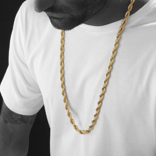 14K Gold plated Rope Chain Necklace | eBay