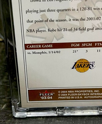 KOBE BRYANT CARD RARE GOLD FOIL RARE INSERT AUTOGRAPHICS LAKERS JERSEY #8 - Picture 10 of 12