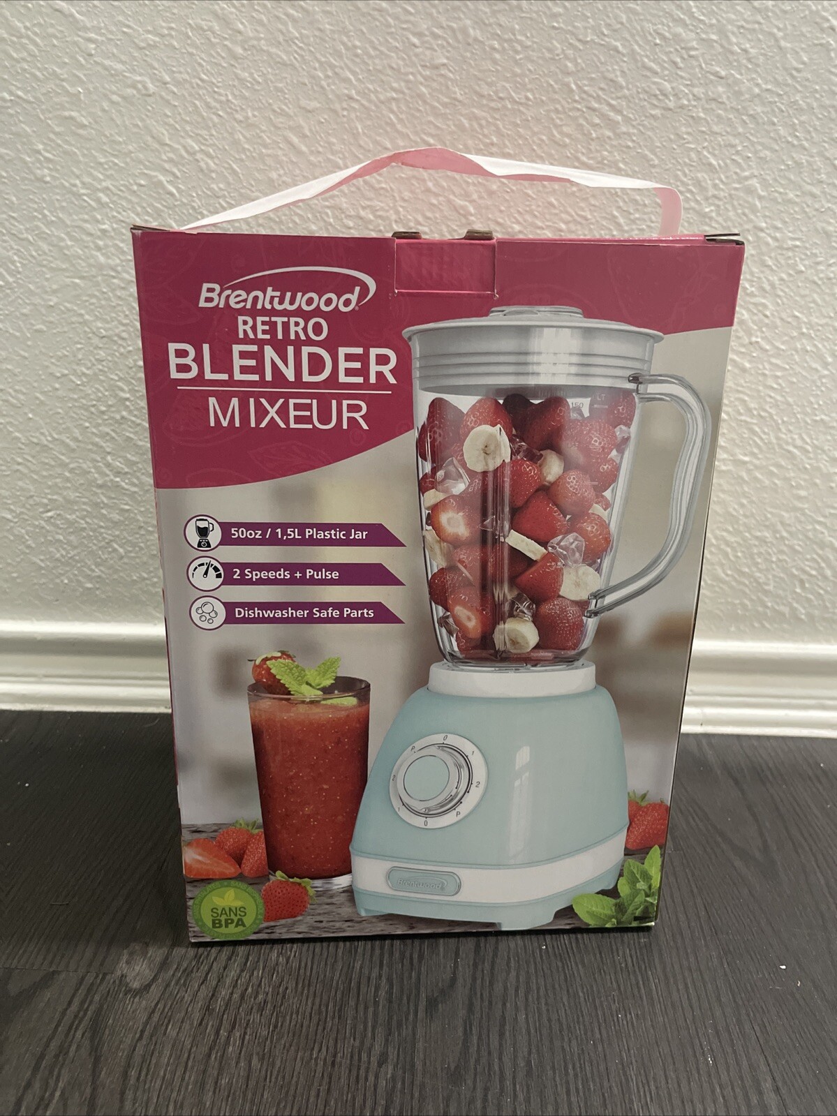 Brentwood JB-330BL 2-Speed Retro Blender w/ 50-Ounce Plastic