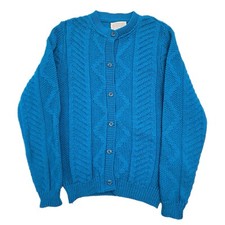 Vintage Pendleton 100 Virgin Wool Sweater Teal Blue Cardigan Women S USA Made