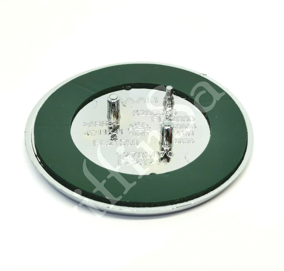 Capucha capó Saab emblema insignia delantera 93 95 9-3 9-5 año 03-10 12844161 3 pines blanco Foto 2 de 2