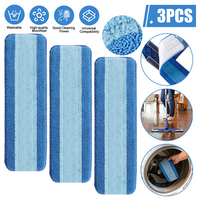 3Pcs Replacement Microfiber Cleaning Refill Pads For Bona Mop 18'' Reusable Tools