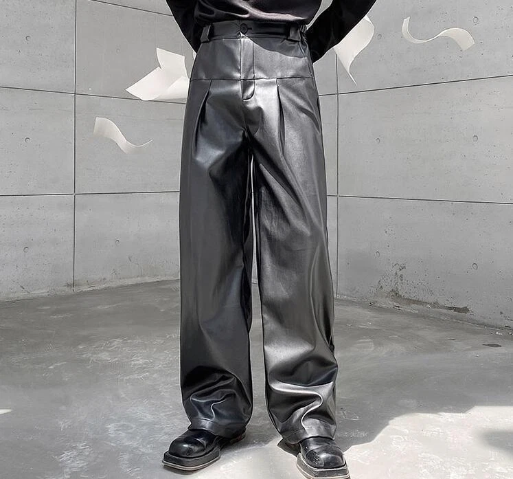 Leather pants top loose fit