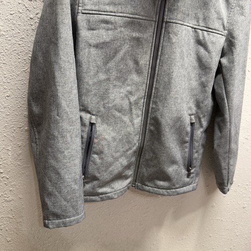 Dockers Men's Performance Soft Shell Open Bottom, Hidden Hood Jacket Gray S - Picture 2 of 8