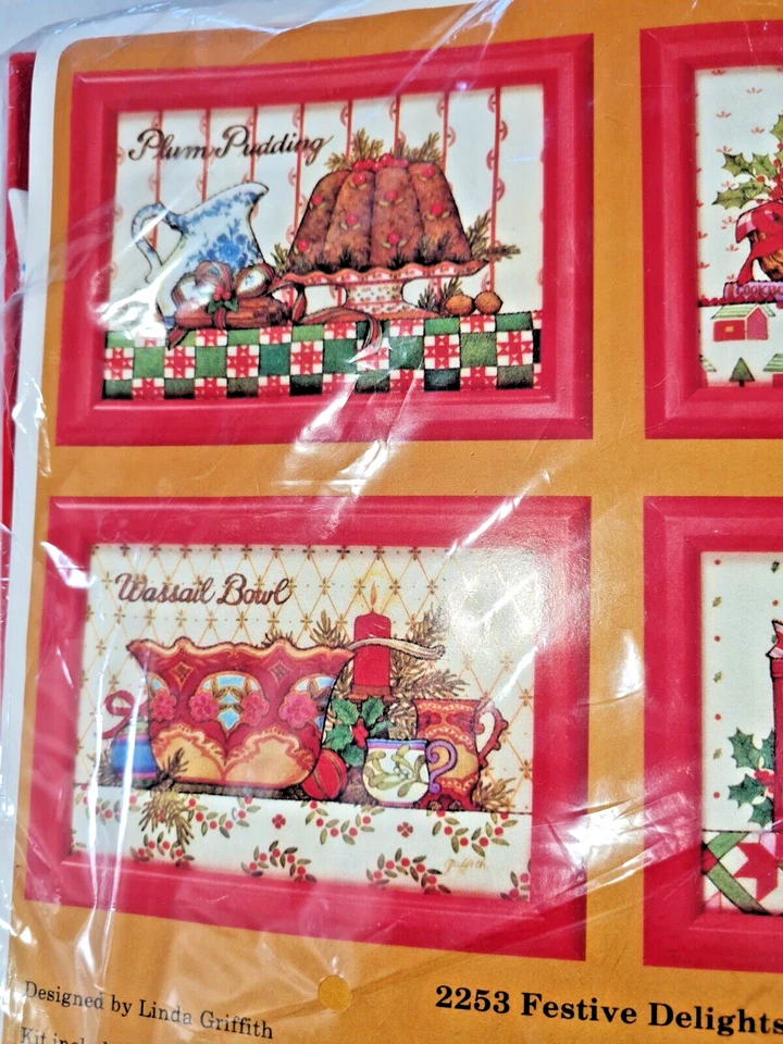 Vintage 1983 Creative Circle Embroidery Kit #2253 Festive Delights NEW christmas - Image 4 of 4