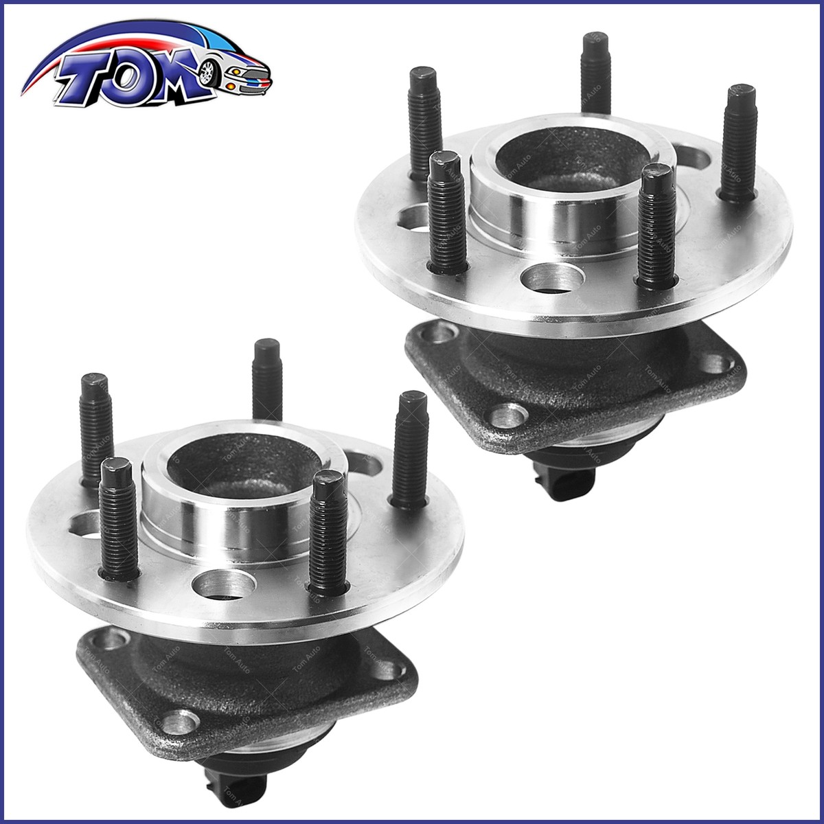Par De Cubos De Cojinete De Rueda Traseros Para Buick, Cadillac, Oldsmobile | FKG 512003, ABS, 5 Pernos