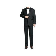 Men Renoir Wool Wedding Tuxedo Two Button Notch Formal Classic Fit 508-1 Black