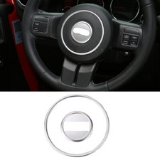 Steering Wheel Center Trim Bezel For 11-17 Jeep Wrangler Compass Patriot Silver