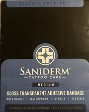 Saniderm Medium Clear Adhesive Bandage 3 Pack, Breathable, Exp 11/2028