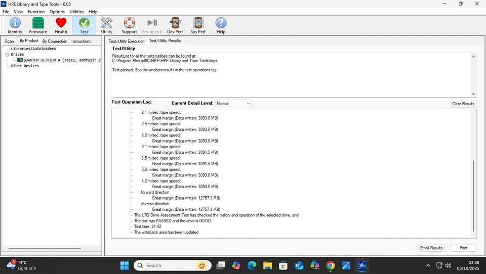 Immaculate Quantum Ultrium LTO4 HH SAS Internal Tape Backup Drive TC-L42AN - Image 3 of 4