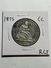 1875 CC Liberty Seated Half Dollar AU Details Strong Strike