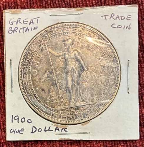 1900‑B Great Britain Silver Trade Dollar, Bombay Mint, One Dollar, Circulated