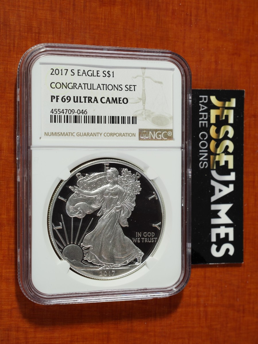 2017 S PROOF SILVER EAGLE NGC PF69 ULTRA CAMEO FROM THE