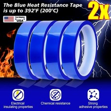 2x Blue Heat Resistant Tape  Heat Transfer Tape for Heat Sublimation Press Vinyl