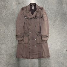 Triple Five Soul Faded Archive Double Breasted Steam Punk Grunge Trench Coat XL