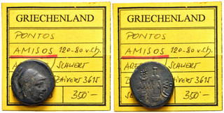 FITZ Greek Pontos Amisos Mithradates VI Ares 110 BC Bronze uFIM102