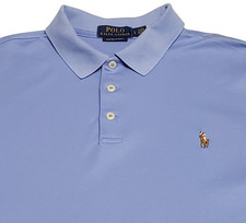 Polo Ralph Lauren Polo Shirt Mens Large Blue Flesh Pony Custom Slim Fit Preppy