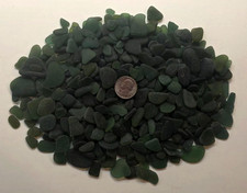 GENUINE SURF TUMBLED SEA GLASS FROM PUERTO RICO / 1.4 LBS DARK BLUE GREEN 4