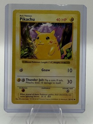 Pokemon Pikachu Red Cheeks Shadowless Base Set 58/102 WOTC 1999 Vintage LP/MP