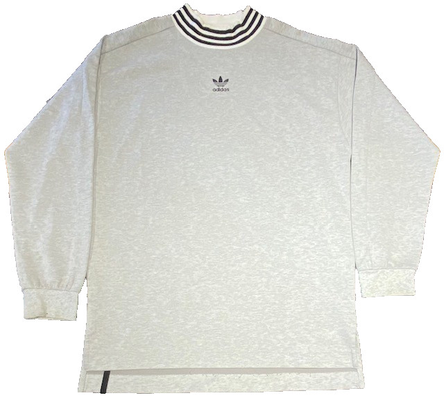 Adidas Men's Large Stripe Neck Vintage Old School B-Boy Style White image 5