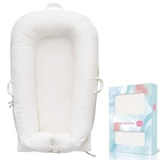 Corduroy Baby Lounger Cover for Dockatot Deluxe   100 Cotton White
