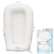 Corduroy Baby Lounger Cover for Dockatot Deluxe + | 100% Cotton White