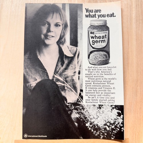 1972 KRETSCHMER wheat germ You Are What You Eat Vintage Print Ad International
