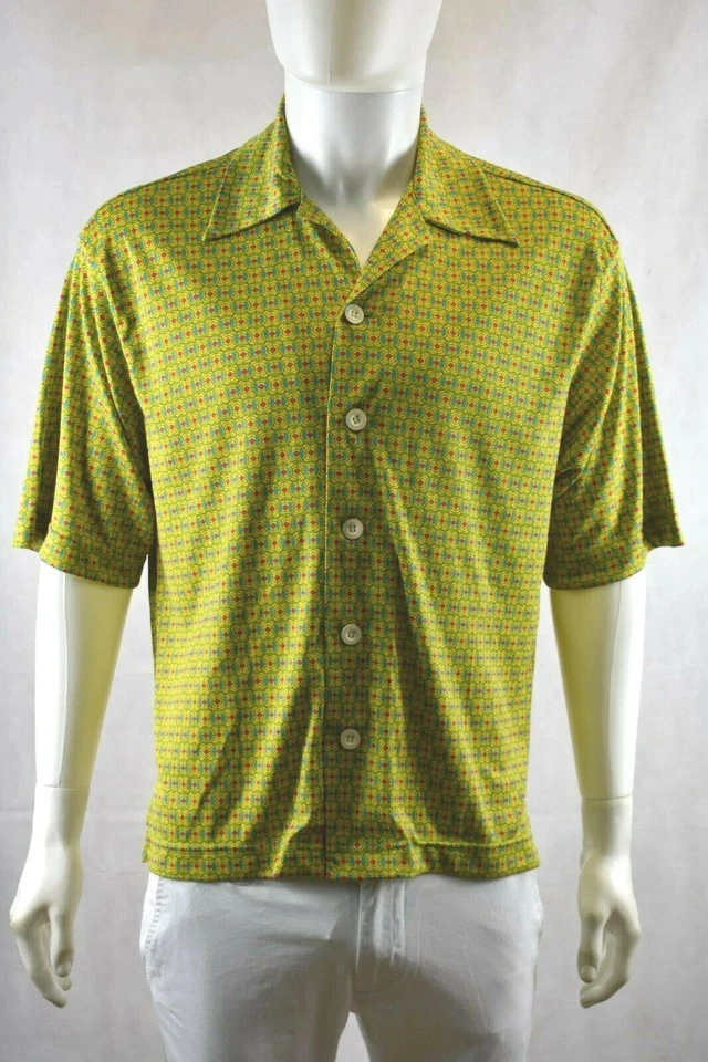 Mens Hawaiian Pattern Regular Fit Wide Summer Short Sleeve Shirt No Iron L - Image 3 of 4