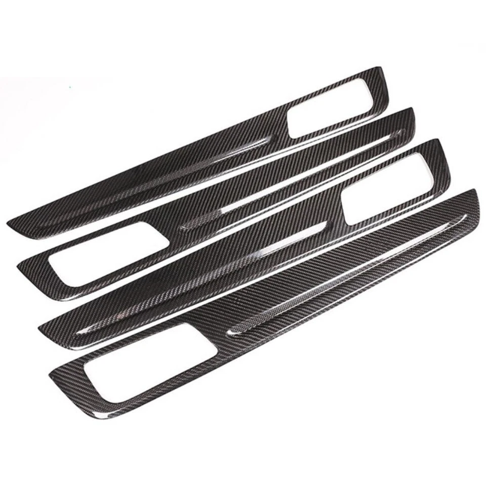 Cubierta de panel de puerta interior de auto de fibra de carbono 4* para Porsche Cayenne 2018-2023 Foto 3 de 4