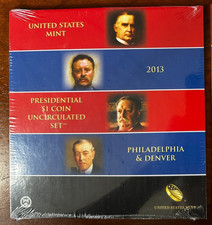 U.S. Mint 2013 Presidential $1 Uncirculated Philadelphia Denver - 8 Coin Set