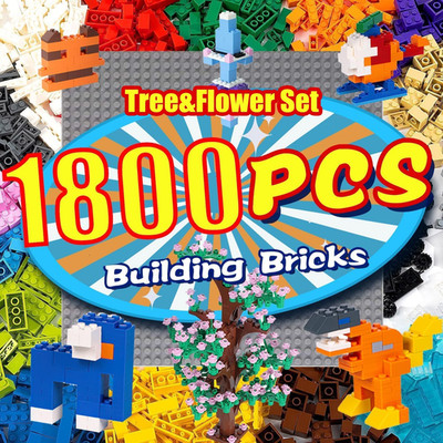 1800 Pieces Building Bricks Set,Building Bulks Blocks with 1 Packs 24X24 Studs S