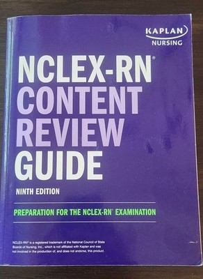 NCLEX-RN CONTENT REVIEW GUIDE NINTH EDITION BY KAPLAN Book